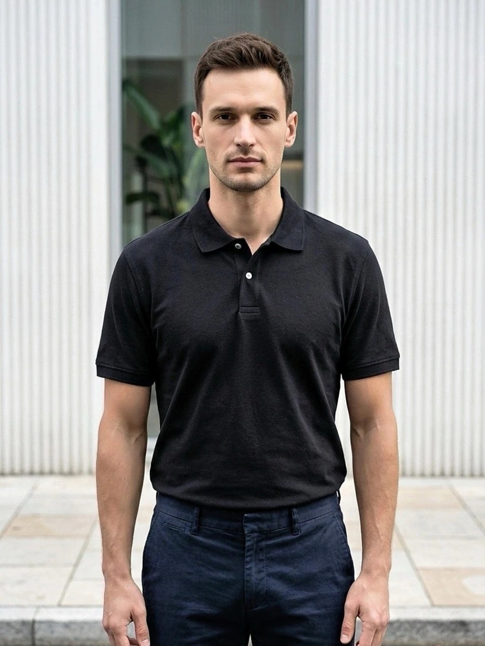 Men's Black Polo Shirt - New